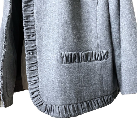 NWT Talbots Gray Ruffle Blazer Open Front Italian Wool Work Suit Jacket 22WP - Picture 5 of 10